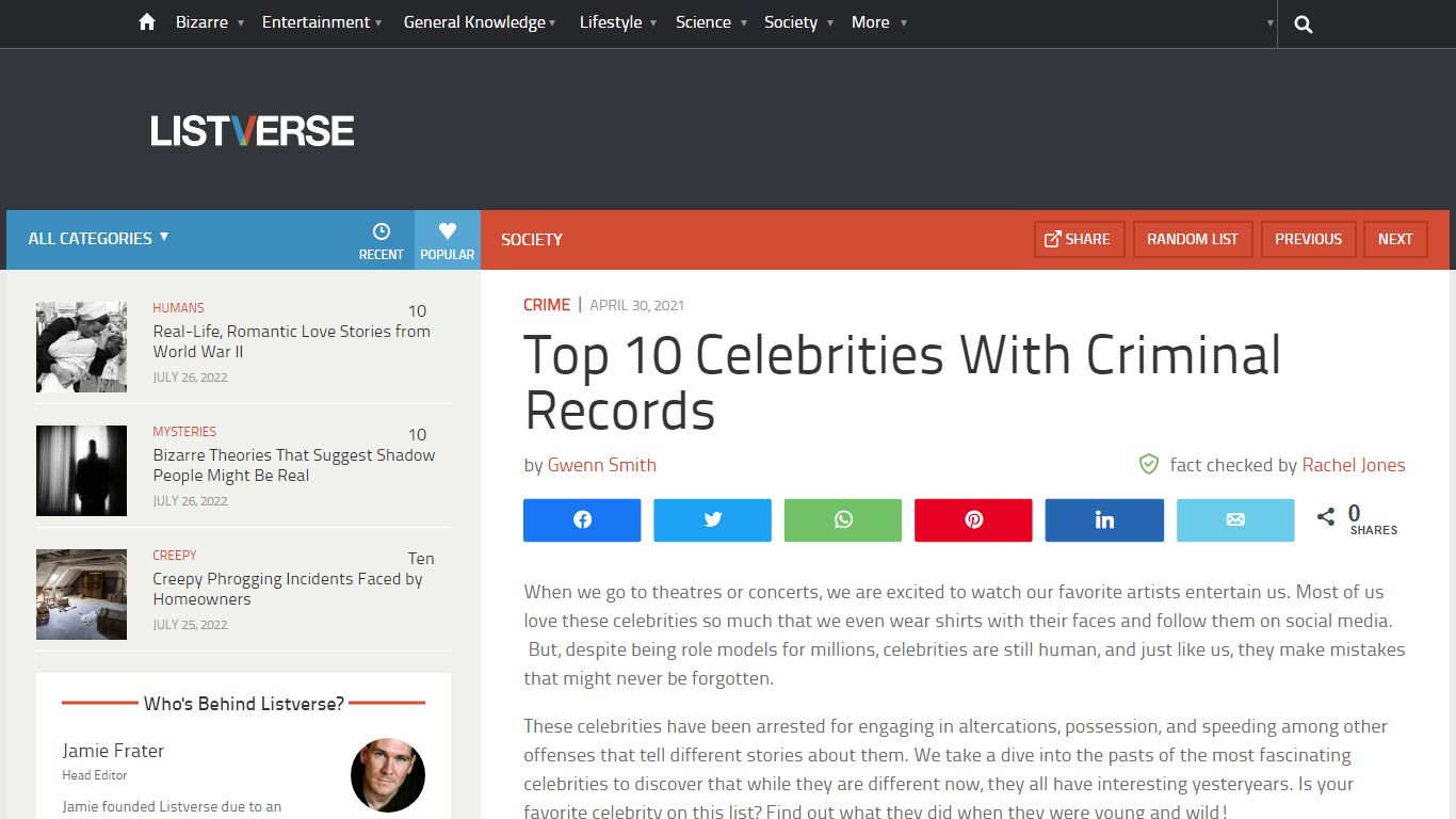 Top 10 Celebrities With Criminal Records - Listverse